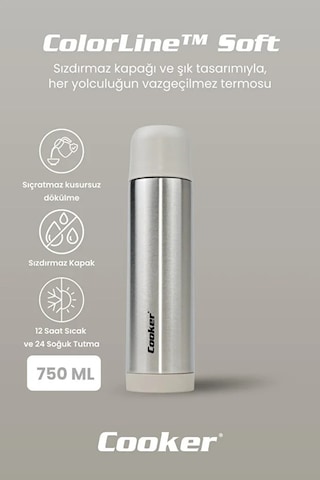 Colorline Soft 750 Ml Paslanmaz Çelik Termos Ckr2002 Gri