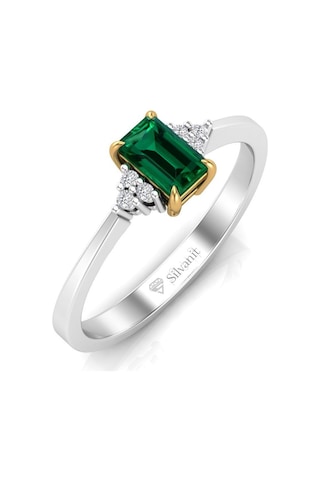 0,50 Karat Pırlantalı Zümrüt Yüzük (464656875)
