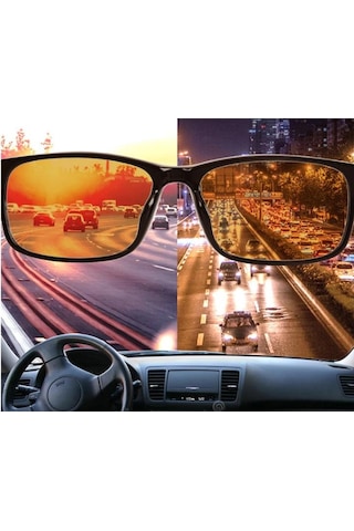 MasterCar Gece Far Işığı Kesici Gece Sürüş Gözlüğü Fermuarlı Gözl sarı