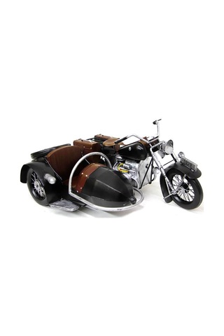 C0374 Dekoratif Metal Sepetli Motosiklet Kahve