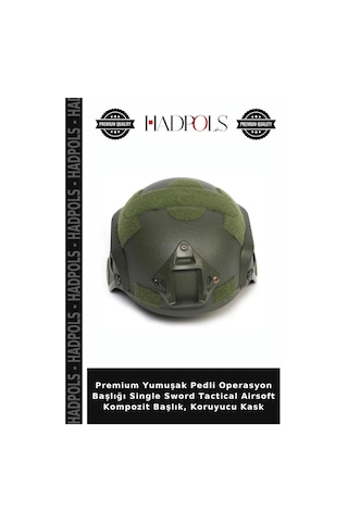 Premium Yumuşak Pedli Operasyon Başlığı Single Sword Tactical Airsoft Kompozit Başlık, Koruyucu Kask Çok Renkli