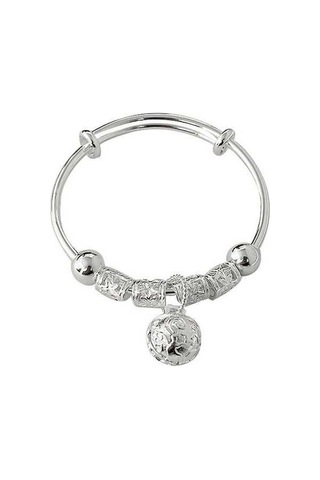 Dancemonkey Boyutu Ayarlanabilir Çan Transfer Boncuk İçi Boş Saray Çan Bilezik Gümüş