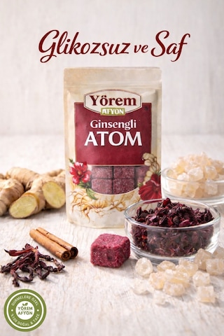Yörem Afyon Ginsengli Bitkisel Küp Atom Çayı, Glikozsuz Saf Pancar Şekerli Her Yudumda Zinde Bir Beden 150gr.