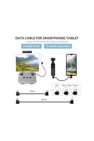 Novahub 30cm Usb-c Kablo - Djı Mini 2/air 2/osmo Pocket Ve Akıllı Cihazlar İçin Hızlı Şarj Ve Veri Aktarımı