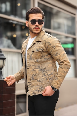 Koyu Haki Erkek Kot Ceket Çok Renkli