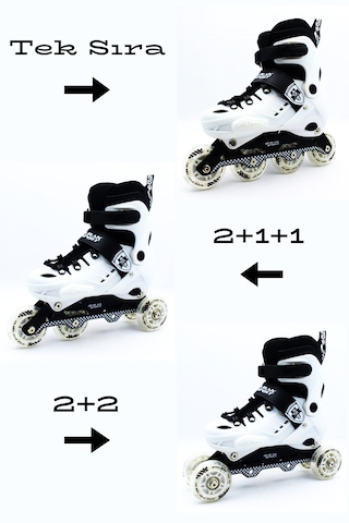 Profesyonel Işıklı Silikon Teker Ayarlanabilir Çocuk-yetişkin Pat Beyaz