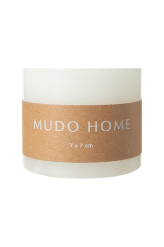 Mudo Home Sütun Mum Beyaz 7x7cm