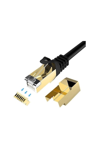 Sline 50metre Cat7 Rj45 Ağ Ethernet Kablosu 600mhz 10gigabit F/ftp Korumalı