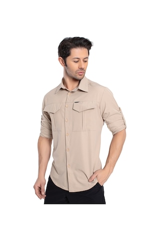 Crozwise Outdoor - Erkek Bej Spor Gömlek - 7132-02 Bej