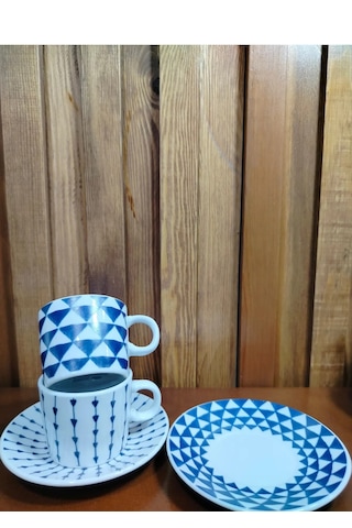 Home Trin Porselen 2'li Kahve Fincan Takımı 80 Ml Lacivert