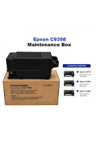 Epson L3350/l3360/l5390/l1350 Yazıcı Uyumlu C9398 Atık Kutusu Çipli %100 Uyumluluk