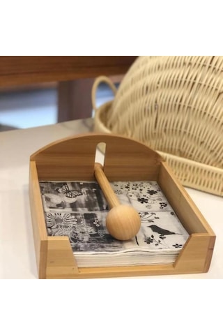 Mien Dayanıklı Bambu Peçetelik 7b15b Ahşap