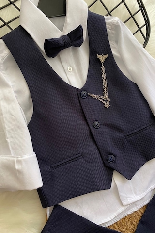 Zincirli Begos Erkek Çocuk Takım Elbise Lacivert