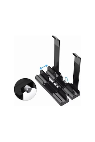 Mcstorey Laptop Stand Dikey Ve Eğimli 3 Slotlu Ayarlanabilir Masaüstü Organizer Telefon Tablet Uyumlu Kaymaz Silikon Pedli Ergonomik Masa Düzenleyici Pvc Tpu Alaşım Siyah