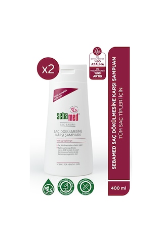 Sebamed Saç Dökülmesine Karşı Güçlendirici Etkili Kafein ve Ginkgo Biloba İçerikli Şampuan 400 ML - 2 li Set
