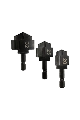 Tongxida 3'lü Ppr Su Borusu Kesme Aleti Seti - 20/25/32 Mm Çelik Basamaklı Matkap Uçları