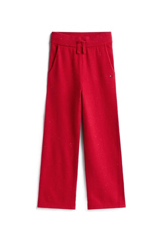 Tommy Hilfiger Sequin Wide Leg Drawstring Trousers Kırmızı Kız Çocuk Pantolon