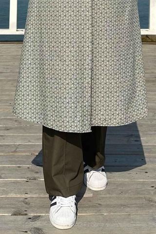 Rabia Şamlı Haki Bol Paça Pantolon Normal