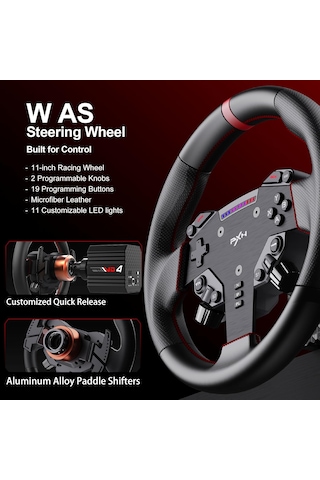 Vd4 Bundle F Direct Drive Direksiyon Seti 4 Nm Sabit Tork Gücü W As Simit Ve Hall-effect Pedal Dahil Pc Uyumlu Sim Racing