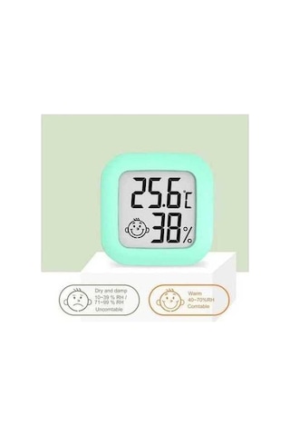 Trendooze Küçük Lcd Dijital Termo-higrometre Kapalı Oda Nem Ölçer Sensörü Yeşil
