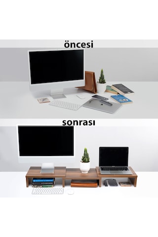 Çift Monitör Standı Bilgisayar Masaüstü Ekran Yükseltici