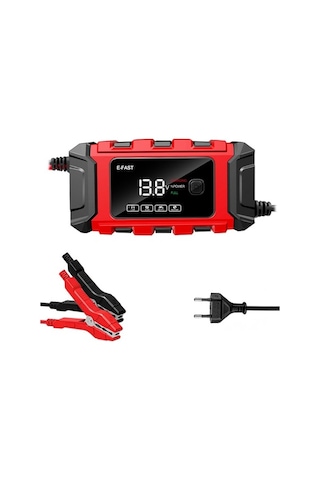 Pazly 12v/6a Hızlı Şarj E-fast Tk-360 Akıllı Şarj Cihazı, Tam Otomatik, Kırmızı, Ab Fişi - Lemestar Mağazası Önerisi