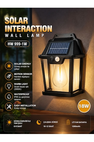 Güneş Panelli Dekor Aydınlatma 18 Watt