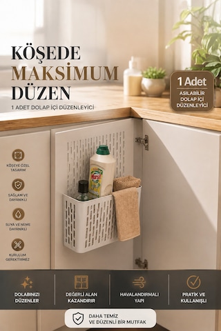 Porsima Org-52 Asılabilir Dolap İçi Düzenleyici Organizer Beyaz