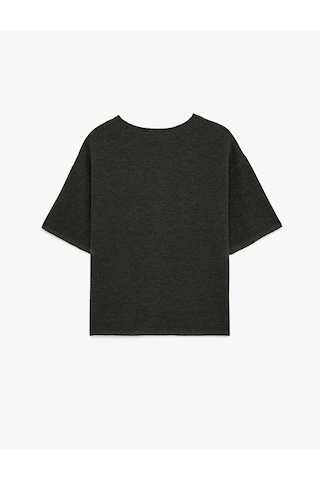 Koton Regular Fit Kısa Kollu Bisiklet Yaka Basic Tişört Antrasit 6sak50197ek Antrasit