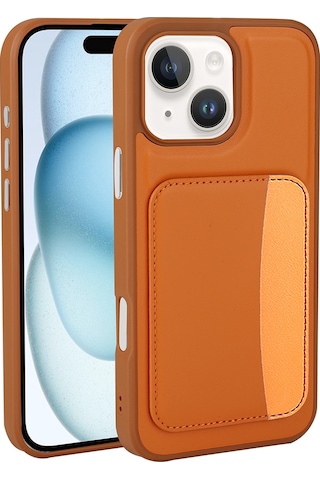Apple Uyumlu iPhone 14 Kılıf Kartlıklı Zore X-kart Silikon Kapak - Koyu Gri Koyu Gri