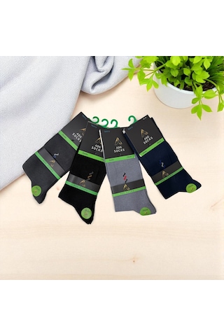 Erkek Uzun Dikişsiz Bambu Çorap 6'lı Ve 12'li Siyah