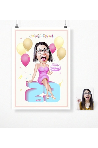 Bk Gift Kişiye Özel Doğum Günü Karikatür Afiş Poster 50 X 70 Cm. 11