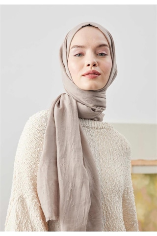 Bambu Kraş Şal Tesettür Giyim, Yüksek Kalite, Hafif, Rahat, Şık, Premium, Lux, Shawl, Scarf Bej