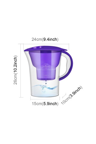 Sones 1.3l Taşınabilir Ev Mutfak Aktif Karbon Filtre Soğuk Su Şişesi Mor