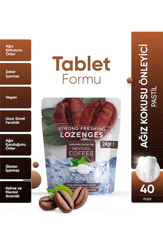 Tbrush Kahve ve Nane Aromalı Ferahlatıcı Ağız Pastili - Alkolsüz ve Şekersiz