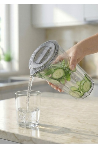 Başucu Kristal Sürahi Kulpsuz - 1.2 Litre