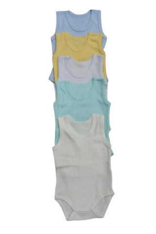 Askılı Basic Bisiklet Yaka Atlet Çıtçıtlı Badi 5li Paket 0-48 Ay Çok Renkli