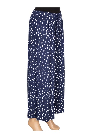 Barem Kadın Elisa Asimetrik Benekler Penye Pantolon Etek Lacivert 001