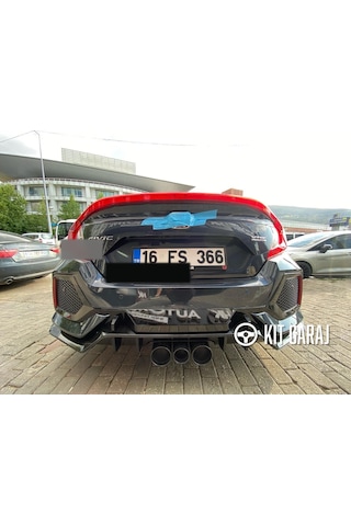 Kit Garaj Civic Fc5 6 Parça Arka Tampon Flap Plastik 2016-2021 Boyalı