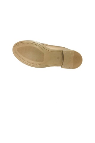 Comfort Shoes 233 Deri Trend Fashion Taşlı Kadın Babet Bej
