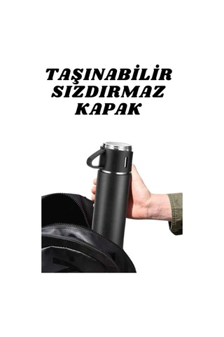 3 Bardaklı Termos Seti Anneler Gününe Özel Hediye Taşınabilir Sızdırmaz Isı Koruyucu Renkli