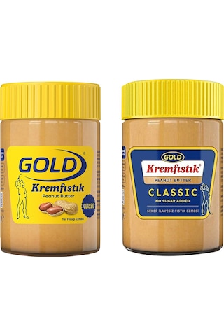 Gold Fıstık Ezmesi Classic Ve Şekersiz 340 Gr 2 Li Paket