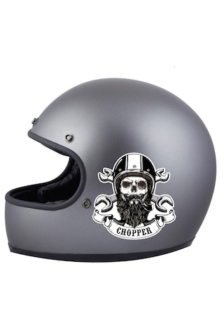 Chopper Kurukafa Sticker - Motosiklet Araba Oto Motor Cam Sticker - 00072 10X9 Cm