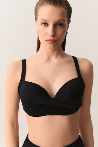 Suwen Önü Burgulu Korseli Balenli Toparlayıcı Bikini Üst Sbn26160012 Siyah