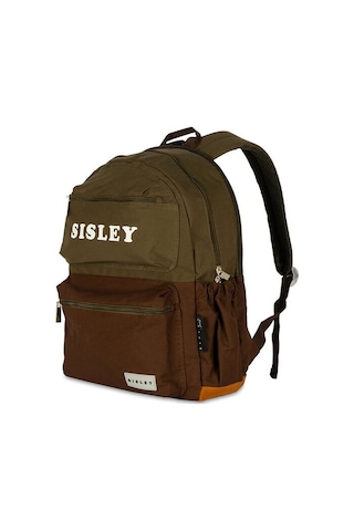 Sisley Lisanslı Unisex Sırt Çantası Yeşil-kahve