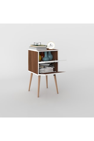 Kenzlife Komodin Hanami Cvz 74 39 39 Komidin Ahşap Ayaklı Kitaplık Ayakkabılık Kapaklı Arkalıklı Beyaz
