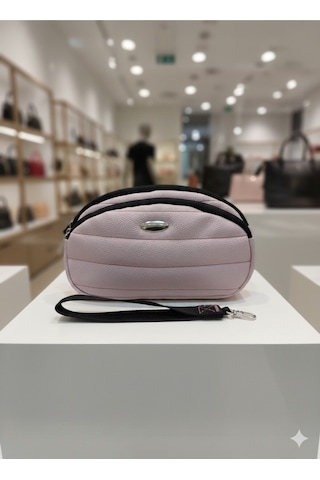 Newish Polo Portföy Stil Çift Gözlü Makyaj Ve El Çantası-dokulu Model Lila