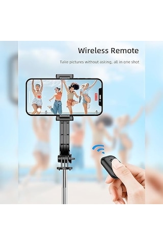 Axya C01 Çok Amaçlı Selfie Çubuğu Masa Üstü Tripod Kumandalı Selfie 360 Derece Dönebilir 107 Cm