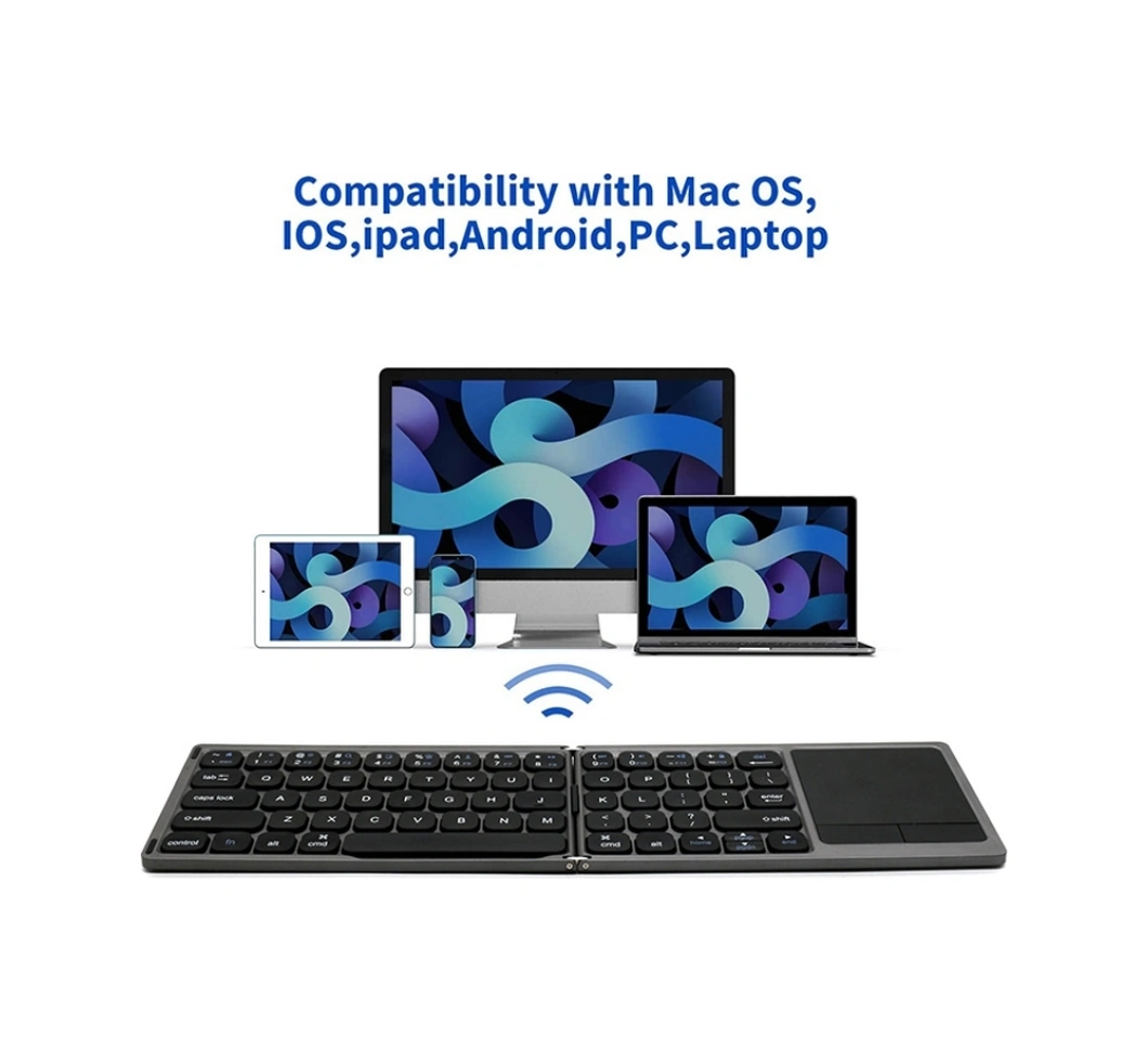 Sones Fk328t Cep Telefonu Tablet Dizüstü Bilgisayar Kablosuz Bluetooth Klavye Taşınabilir 3 Katlı Klavye