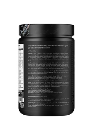 Kingsize Nutrition Bcaa Complex Powder 1000 Gr - Yeşil Elma